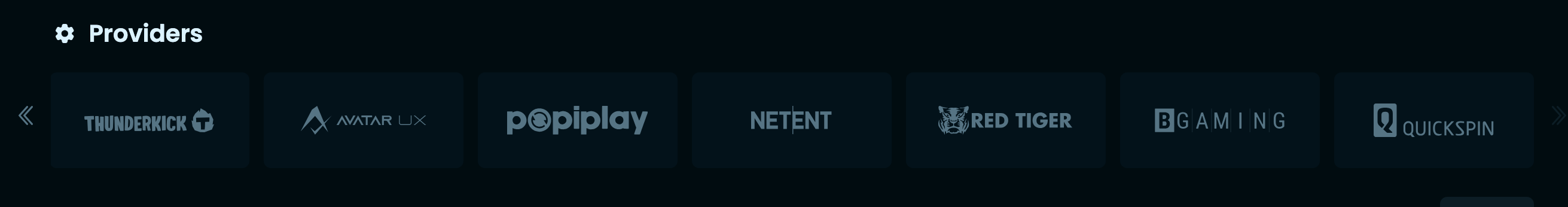 Section 4: Games & Providers